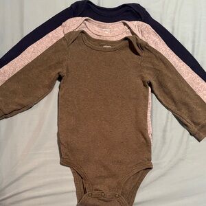 Carter's Long-Sleeve 18 month Bodysuit Trio - navy, grey, green
